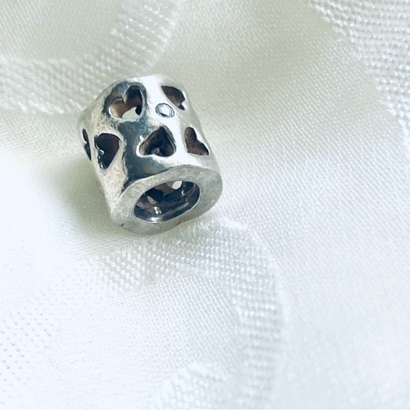 Authentic Pandora ALE Sterling Silver CZ Tunnel Of Love Charm - Picture 2 of 9